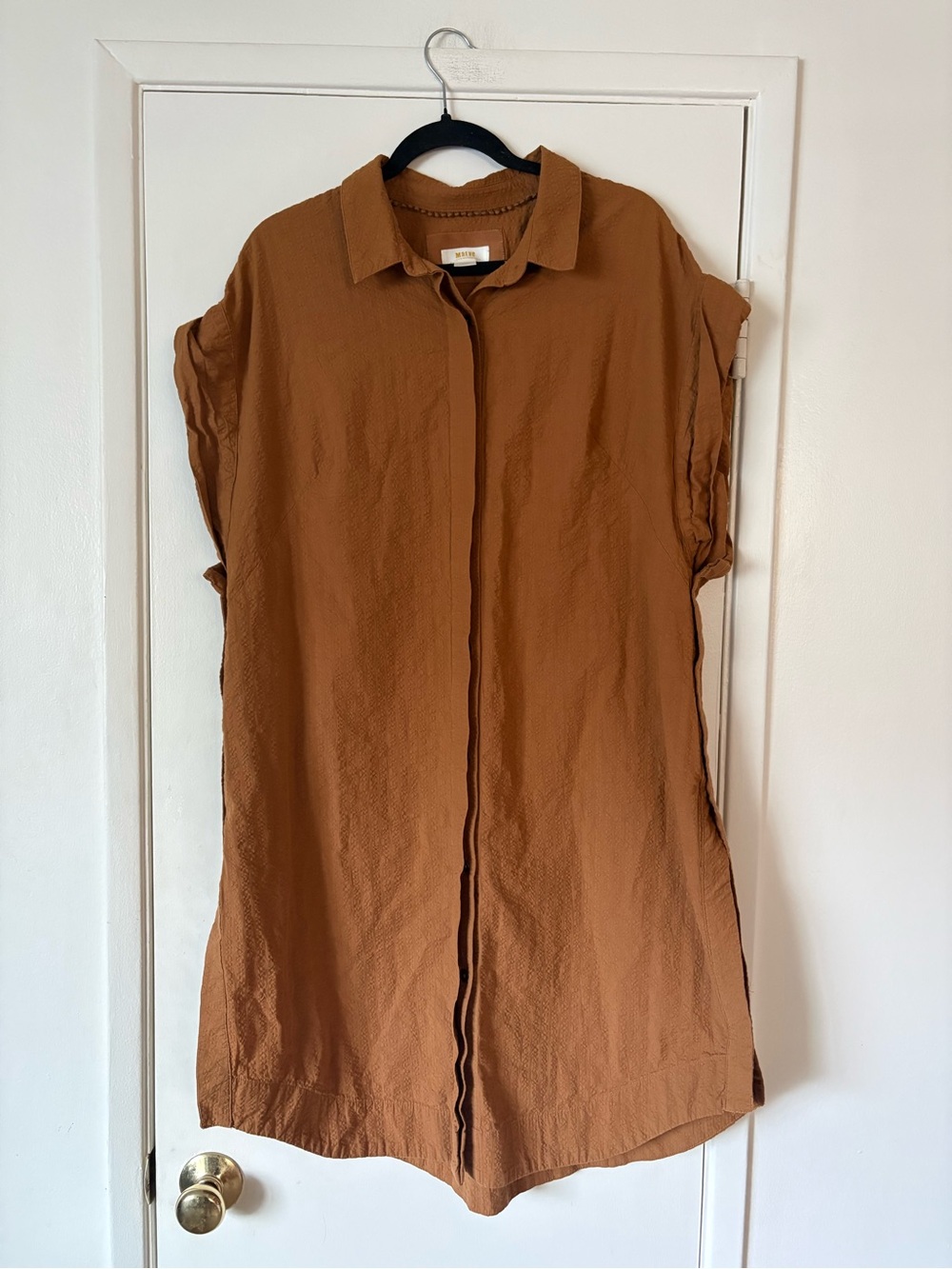 Anthropologie Rust-Orange Button-Front Sleeveless Tunic - Picture 5 of 10